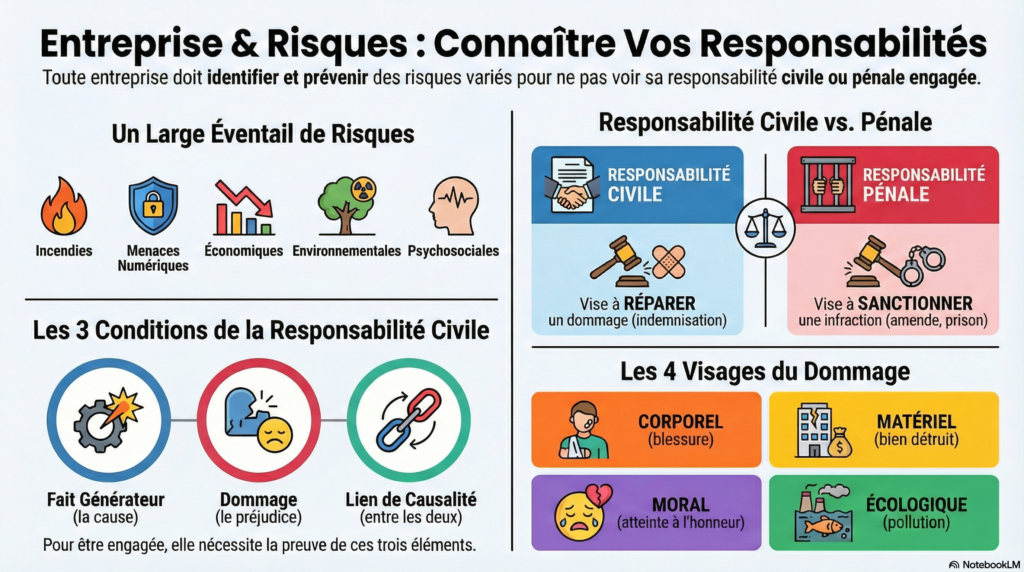 infographie sur le cours CEJM en BTS, La gestion des risques liés à l’activité de l’entreprise